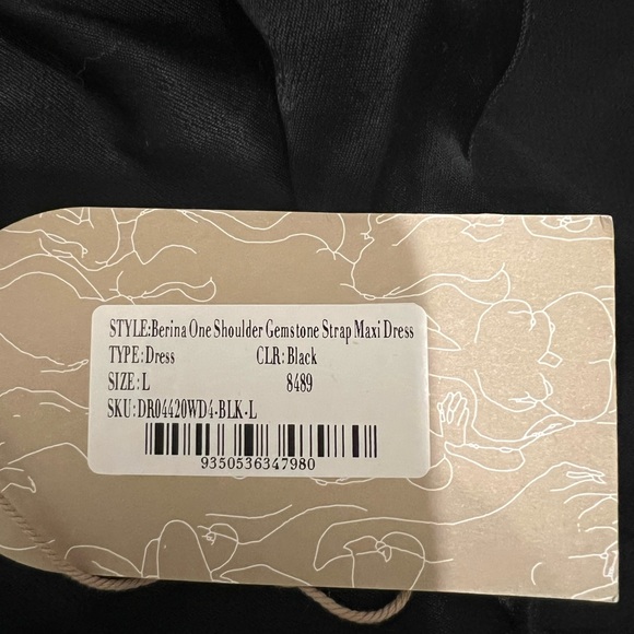 BNWT Meshki Black Berina One Shoulder Gemstone Strap Dress - Picture 9 of 16